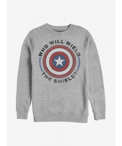Marvel The Falcon And The Winter Soldier Wield The Shield Crew Sweatshirt $10.33 Sweatshirts