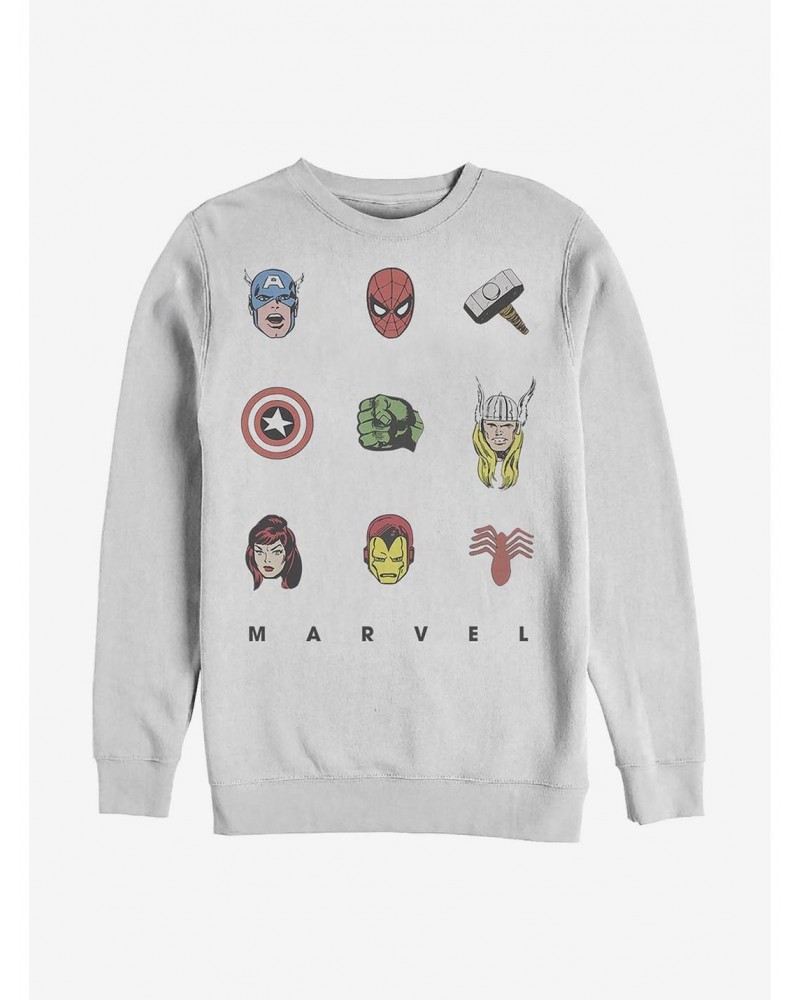 Marvel Avengers Retro Icons Crew Sweatshirt $12.10 Sweatshirts