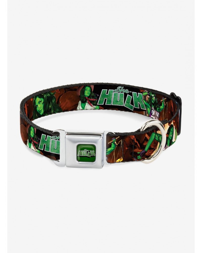 Marvel Avengers She Hulk Comic Book Cover Seatbelt Buckle Pet Collar $9.46 Pet Collars