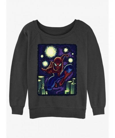 Marvel Spider-Man Starry New York Girls Slouchy Sweatshirt $8.86 Sweatshirts