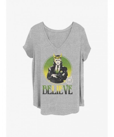 Marvel Loki Believe Girls T-Shirt Plus Size $8.32 T-Shirts