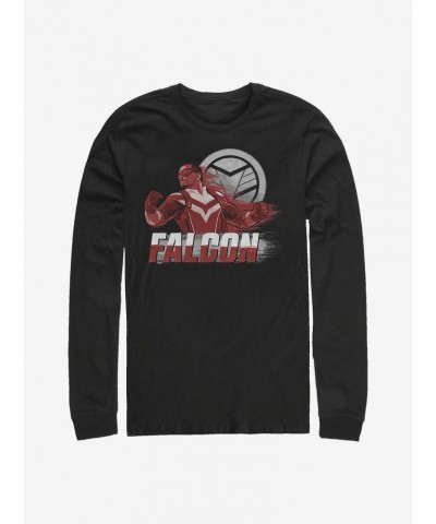 Marvel The Falcon And The Winter Soldier Falcon Speed Long-Sleeve T-Shirt $8.42 T-Shirts