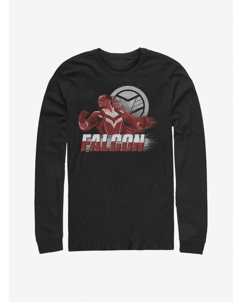 Marvel The Falcon And The Winter Soldier Falcon Speed Long-Sleeve T-Shirt $8.42 T-Shirts