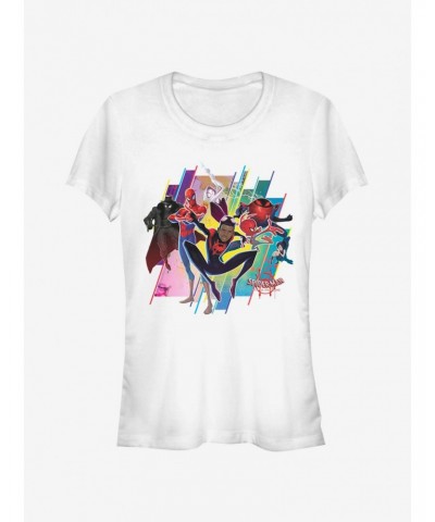 Marvel Spider-Man: Into The Spider-Verse Group Girls T-Shirt $9.36 T-Shirts