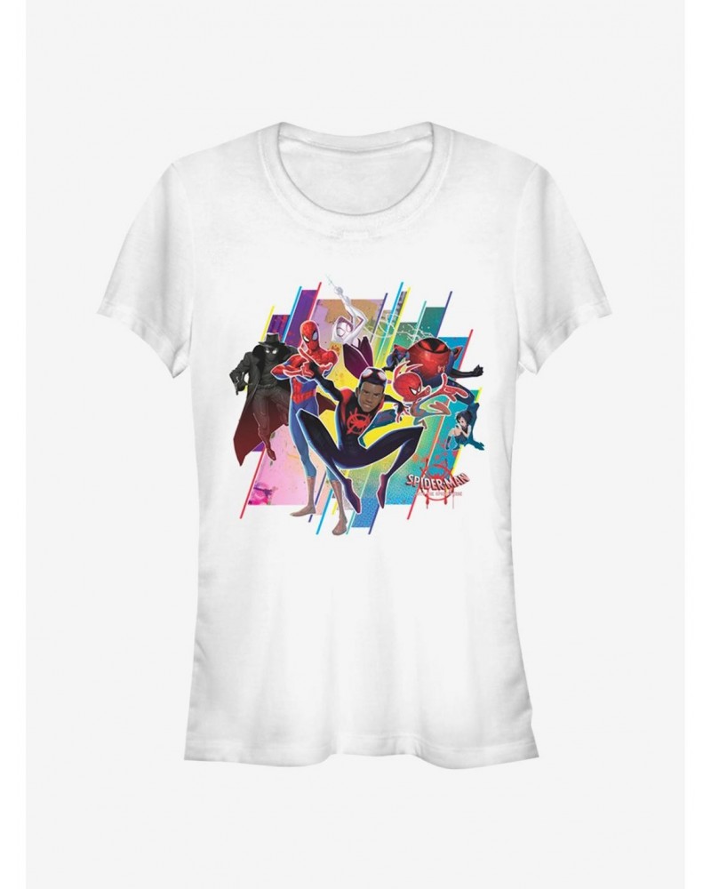Marvel Spider-Man: Into The Spider-Verse Group Girls T-Shirt $9.36 T-Shirts