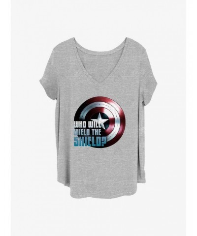 Marvel The Falcon and the Winter Soldier Wielding The Shield Girls T-Shirt Plus Size $10.64 T-Shirts