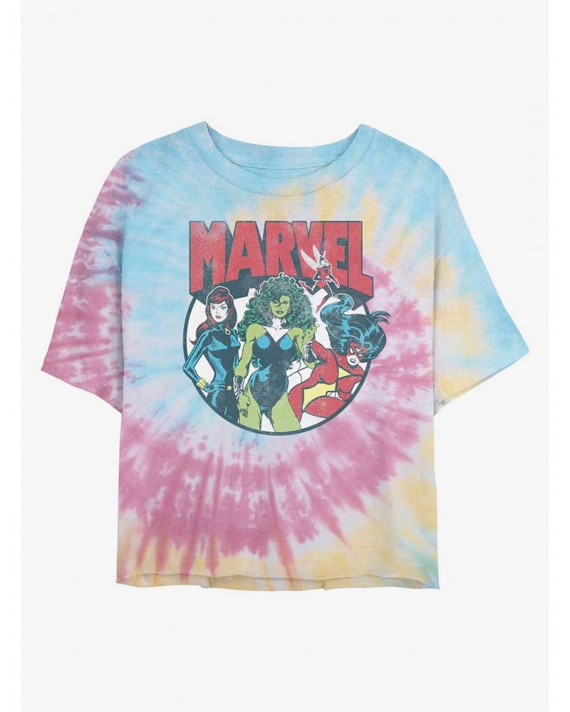Marvel Gals Tie Dye Crop Girls T-Shirt $7.53 T-Shirts