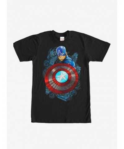 Marvel Captain America Swirl Pattern T-Shirt $6.50 T-Shirts